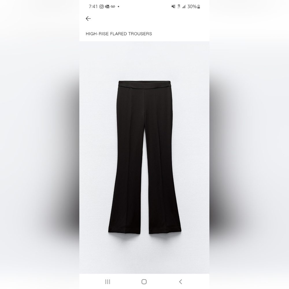 Zara FLARED HIGH-WAISTED Flare Leg PANTS Black Size S NEW